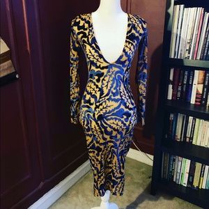 Semi Sheer Midi Cocktail Dress